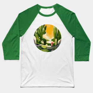 Cactus Garden_DesertGreen_RoundVersion Baseball T-Shirt